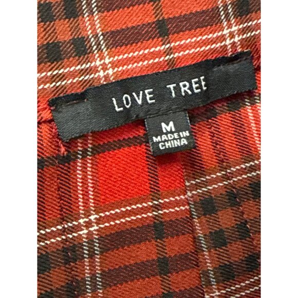 Love Tree Skirt Womens Pleated Preppy School Girl Academia Red Plaid Size M Mini - Picture 8 of 11